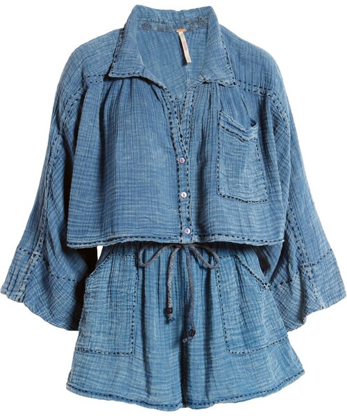 FREE PEOPLE（フリーピープル）の「Elora Crop Shirt & Shorts Set（その他パンツ・レディース・Pink/Blue・Small/Medium/Large/X-large）」の10枚目の写真