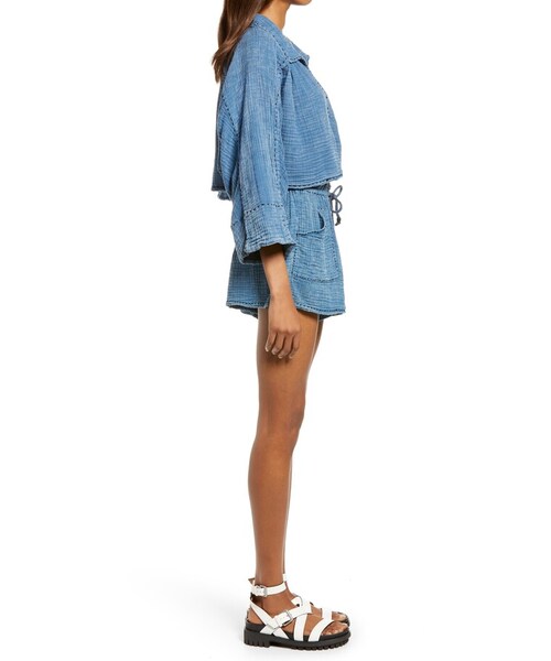 FREE PEOPLE（フリーピープル）の「Elora Crop Shirt & Shorts Set（その他パンツ・レディース・Pink/Blue・Small/Medium/Large/X-large）」の7枚目の写真