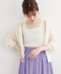 natural couture | 【WEB限定】ほんのりシアーカーデ+タンクセット(アンサンブル)