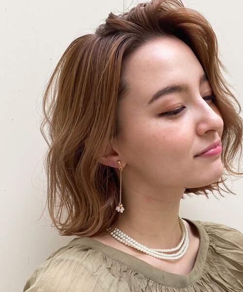 Lattice（Lattice）の「ビーズさがりイヤリング（イヤリング・レディース・その他1/イエロー・0）」の2枚目の写真