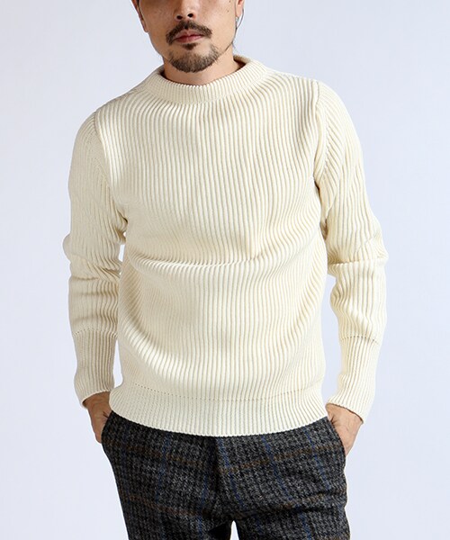 Andersen-Andersen(アンデルセンアンデルセン)の「SAILOR SWEATER (CREW NECK)(その他・メンズ・オフホワイト/ネイビー・XS/S)」の1枚目の写真