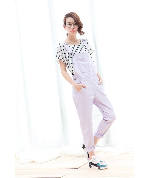 ORENDA（オレンダ）の「顯腿長吊帶長褲（パンツ・レディース・白/淺紫/黑・S/M/L）」の10枚目の写真