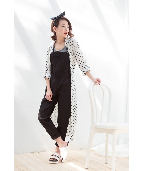 ORENDA（オレンダ）の「顯腿長吊帶長褲（パンツ・レディース・白/淺紫/黑・S/M/L）」の16枚目の写真