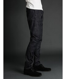 SHELLAC ストライプ 立体裁断 デニムパンツ SHELLAC（シェラック）の「立体裁断 12oz ワンウォッシュストレッチ