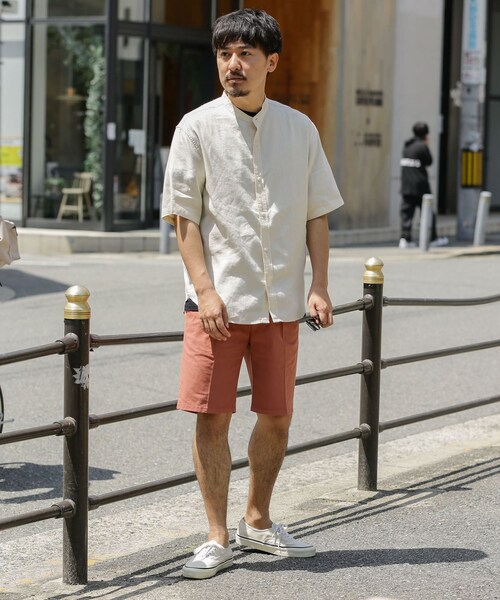 URBAN RESEARCH Sonny Label（アーバンリサーチサニーレーベル）の「クールリネンバンドカラーシャツ（その他・メンズ・ブルーST/カーキ/ナチュラル/ベージュCH・M/L）」の7枚目の写真