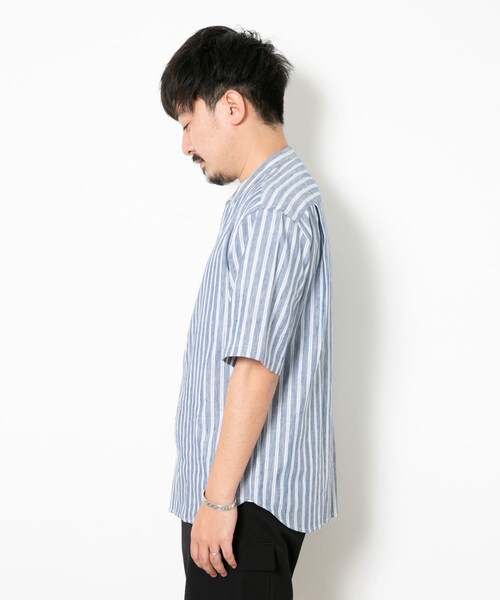 URBAN RESEARCH Sonny Label（アーバンリサーチサニーレーベル）の「クールリネンバンドカラーシャツ（その他・メンズ・ブルーST/カーキ/ナチュラル/ベージュCH・M/L）」の11枚目の写真