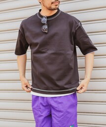 CIAOPANIC TYPY | ペーパー天竺カラーステッチ半袖Tee(Tシャツ/カットソー)
