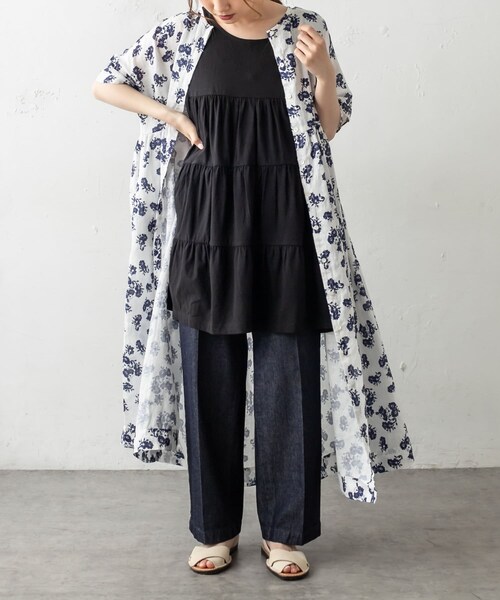 PUAL CE CIN（ピュアルセシン）の「ティアードノースリーブ（キャミソール・レディース・ホワイト/ベージュ/ピンク系その他/ブルー系その他/ブラック・FREE）」の3枚目の写真