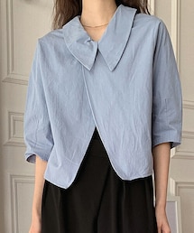 [someplace] ラップカラーブラウス・p234490