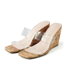 GRL | クリアダブルベルトスクエアトゥサンダル(サンダル)