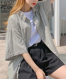 DHOLIC STYLE | [ontheriver] ストライプルーズフィットシャツ・p236409(シャツ/ブラウス)