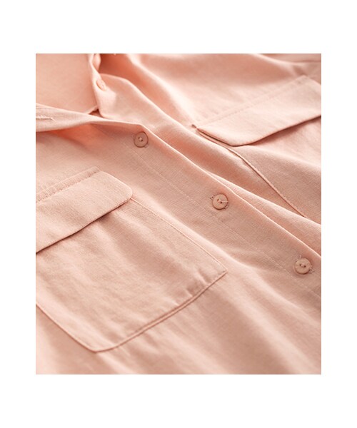 gracegift（グレースギフト）の「好感微秋 韓國嫩色雙口袋襯衫（トップス・レディース・白/粉・F）」の9枚目の写真