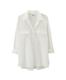 gracegift | 好感微秋 韓國嫩色雙口袋襯衫(トップス)