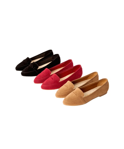 gracegift（グレースギフト）の「幾何拼接絨布莫卡辛便鞋（シューズ・レディース・正紅/黑/棕・35/36/37/38/39/40/41）」の10枚目の写真