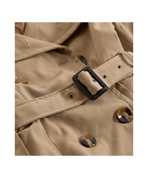 gracegift（グレースギフト）の「英式魅力雙排釦短版風衣（ジャケット/アウター・レディース・卡其・F）」の3枚目の写真