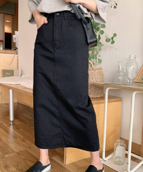 DHOLIC STYLE（ディーホリックスタイル）の「[ririnco] バックスリットロング丈スカート（スカート・レディース・その他/ブルー/ブラック/ホワイト/ピンク・S/M/XL/２XL/３XL/2XL/3XL）」の3枚目の写真