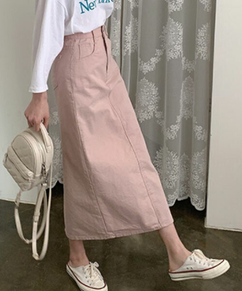 DHOLIC STYLE（ディーホリックスタイル）の「[ririnco] バックスリットロング丈スカート（スカート・レディース・その他/ブルー/ブラック/ホワイト/ピンク・S/M/XL/２XL/３XL/2XL/3XL）」の5枚目の写真