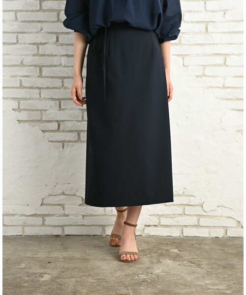 Rewde(ルゥデ)の「【スタイリストコラボ商品】 リネンライクタイトスカート(1R10-05212)(スカート・レディース・グリーン/ブルー/オレンジ/ベージュ・M)」の3枚目の写真