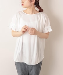 PUAL CE CIN | シルケット袖フリルプルオーバー(Tシャツ/カットソー)