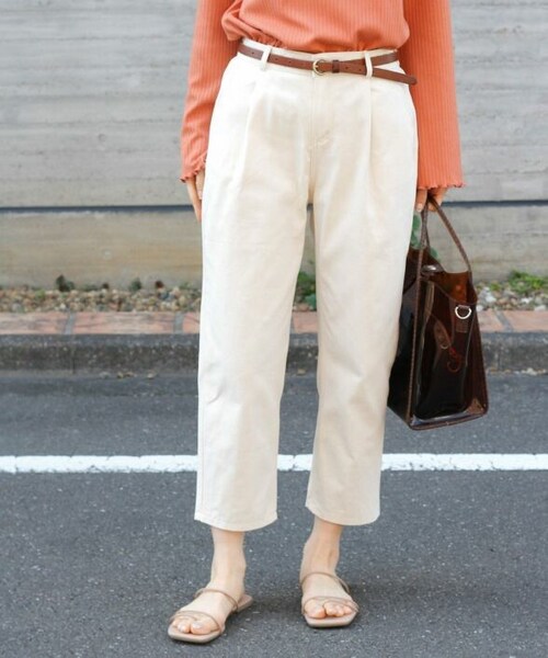 Crisp yours（クリスプユアーズ）の「アンクルテーパードパンツ[c2k2895b]（その他パンツ・レディース・ブラック/アイボリー・FREE）」の2枚目の写真