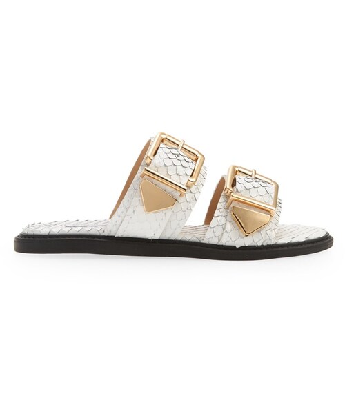 SCHUTZ（シュッツ）の「Shina Buckle Slide Sandal（サンダル・レディース・Black/White・5.5 M/6 M/6.5 M/7 M/7.5 M/8 M/5 M/8.5 M）」の7枚目の写真