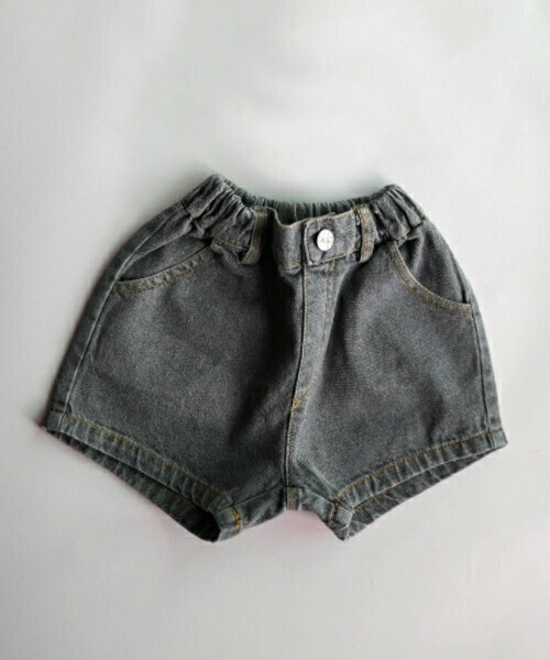 DHOLIC kids（ディーホリックキッズ）の「[sewingb] ルーズショートデニムパンツ（デニムパンツ・キッズ・ブルー/グレー・S/M/L/XL）」の2枚目の写真