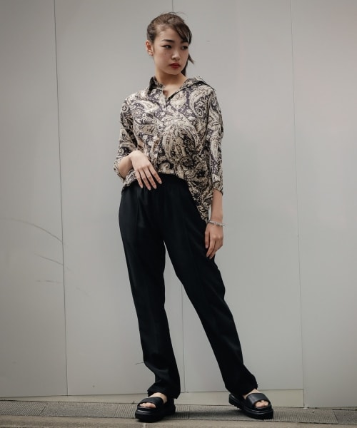 PAGEBOY（ページボーイ）の「【PAGEBOYLIM】カットイージースラックス【WEB先行アイテム】（パンツ・レディース・ゼブラ柄/ブラック/グリーン/パープル・M, L）」の13枚目の写真