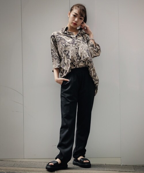 PAGEBOY（ページボーイ）の「【PAGEBOYLIM】カットイージースラックス【WEB先行アイテム】（パンツ・レディース・ゼブラ柄/ブラック/グリーン/パープル・M, L）」の12枚目の写真