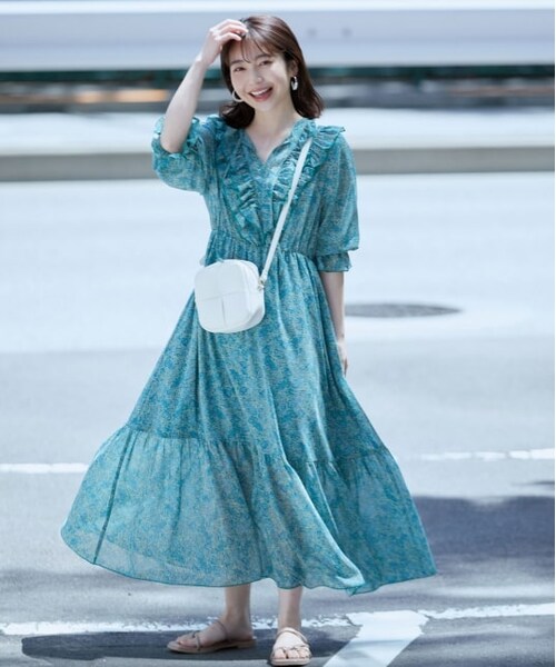 VIS（ビス）の「フロントフリルペイズリー柄ワンピース（）」 - WEAR 