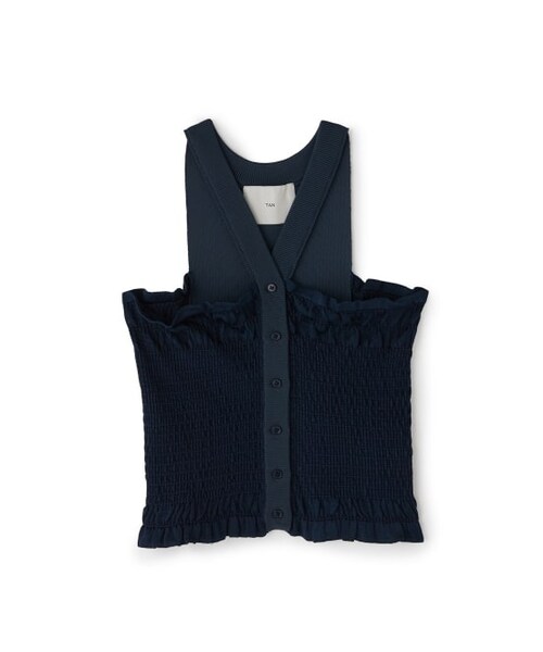 【TAN（タン）】シリングベスト/SHIRRING VEST TAN（タン）の「【TAN（タン）】シリングベスト/SHIRRING VEST