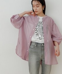 ADAM ET ROPE' | フォルムスリーブシアーシャツ(トップス)