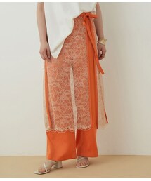 ADAM ET ROPE' | 【SETアイテム】レース付サテンパンツ(パンツ)