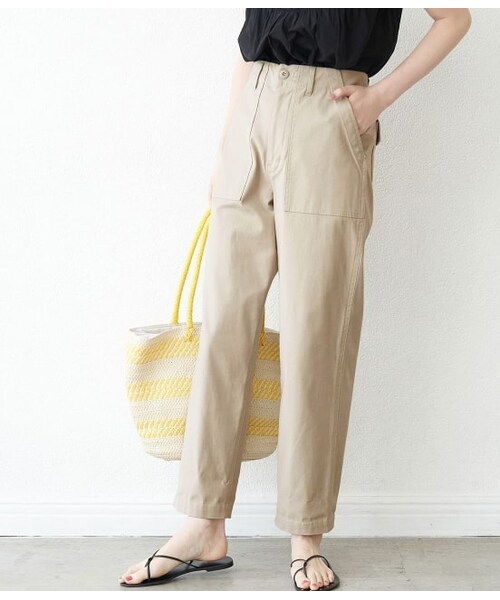 ROPE' PICNIC（ロペピクニック）の「【WEB限定36サイズ/ブラック】バックサテンベイカーパンツ（パンツ・レディース・ベージュ/ブラック/カーキ/ライトグレー・36/40/38）」の2枚目の写真