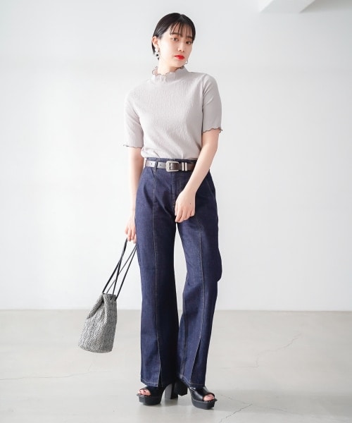 PAGEBOY（ページボーイ）の「ヨウリュウメローハイネックプルオーバー（トップス・オフホワイト/ブラック/グレージュ）」の10枚目の写真