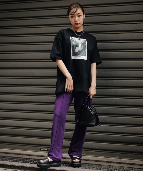 PAGEBOY（ページボーイ）の「カットイージースラックス【WEB先行アイテム】（パンツ・ゼブラ柄/ブラック/グリーン/パープル）」の18枚目の写真