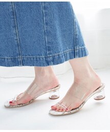 ROPE' PICNIC | 【WEB限定カラー:イエロー】クリアアッパー円柱クリアヒールミュール(シューズ)