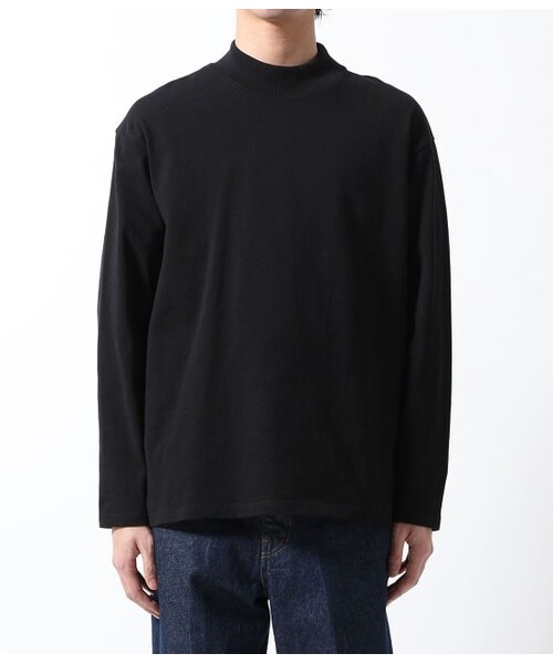 ADAM ET ROPE'（アダムエロペ）の「OEコットン ルーズシルエット モックネック ロンT（トップス・メンズ・ブラック系2/ホワイト/ブラック・XL/S/M/L）」の3枚目の写真