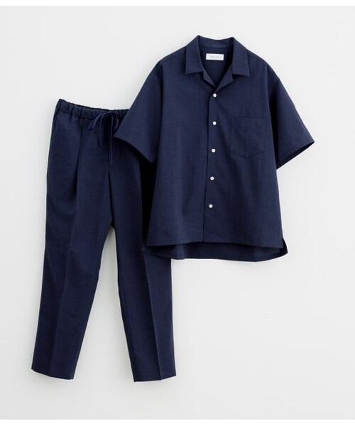 ADAM ET ROPE'(アダムエロペ)の「《WEB限定》【RIRANCHA】吸水速乾 オープンカラーシャツ セットアップ/Quickdry(フォーマルスーツ/小物・メンズ・ブラック/ネイビー系/ベージュ系2・S/M/XL/L)」の3枚目の写真