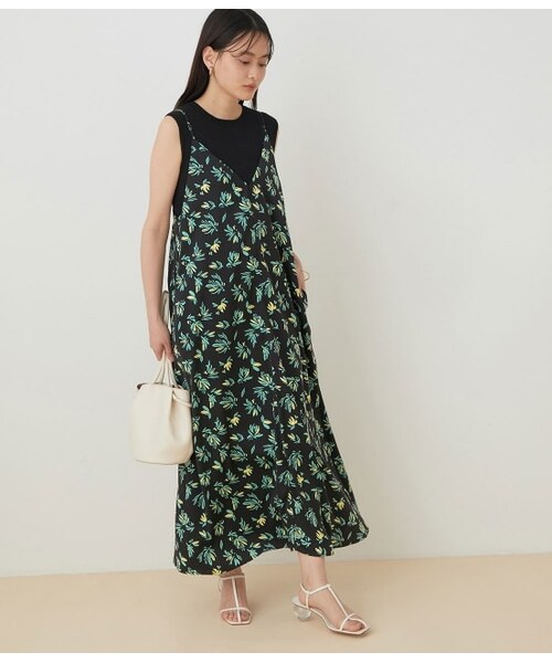 Adam Et Rope アダムエロペ の アウトレット店舗 Web限定 ボタニカルフラワープリントキャミワンピース ワンピース ドレス Wear