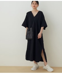 ADAM ET ROPE' | 【アウトレット店舗・WEB限定】コットンリネンカフタンドレス(ワンピース/ドレス)