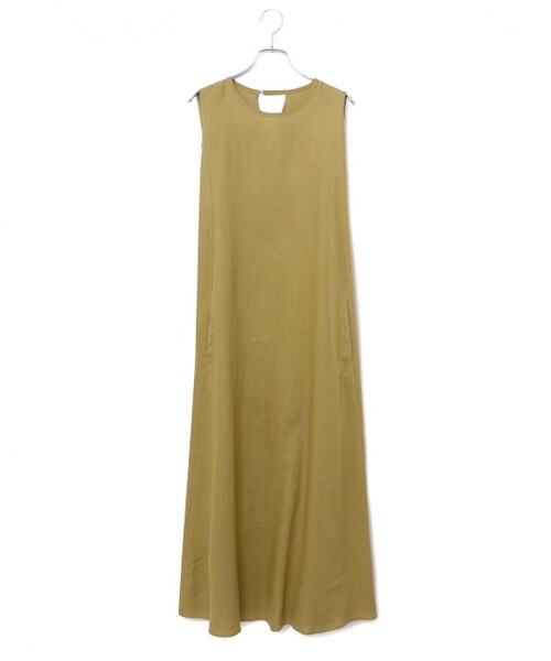 ADAM ET ROPE'（アダムエロペ）の「【アウトレット店舗・WEB限定】レーヨンリネンAラインワンピース（ワンピース/ドレス・レディース・ダークブラウン系/ピンク/ブラック/カラシ・F）」の3枚目の写真