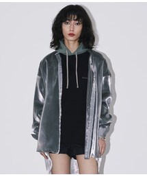 bonjour records（ボンジュールレコーズ）の「シースルー　バンドカラーオーバーサイズシャツ（トップス・レディース）」