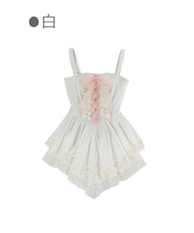 バレリーナ風レースアップキャミチュニック