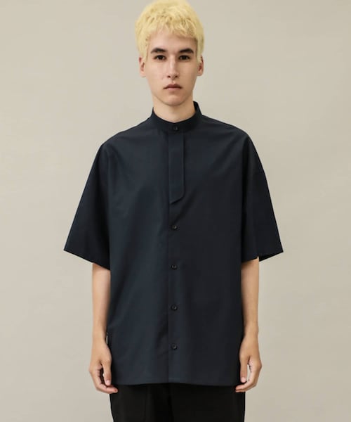 【美品】  THE RERACS / ザリラクス | 2022SS | BAND COLLAR PLACKET SHORT SLEEVE SHIRTS | F | ブラック | レディース THE RERACS - 【美品】 THE RERACS / ザリラクス | 2022SS | BAND