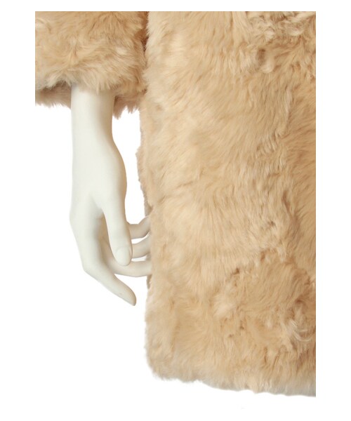 G.V.G.V.（ジーヴィージーヴィー）の「FAUX FUR COLLARLESS COAT（ジャケット/アウター・レディース・BEIGE/BLACK・34/36）」の7枚目の写真