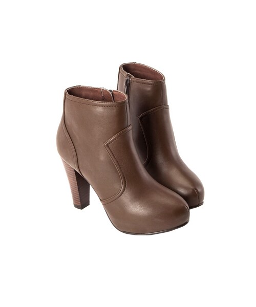 gracegift（グレースギフト）の「流線質感高跟踝靴（シューズ・レディース・咖/駝・35/36/37/38/39/40/41）」の4枚目の写真