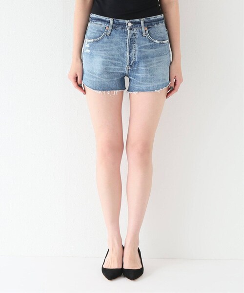 MUSE de Deuxieme classe（ミューズデドゥーズィエムクラス）の「ショートパンツ（パンツ・ブルー A/(045)/25/在庫なし/26/取り寄せ/27）」の5枚目の写真