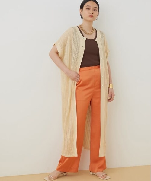 ADAM ET ROPE'（アダムエロペ）の「柄編みニット2WAYワンピース（ワンピース/ドレス・レディース・ブラック/キナリ/キミドリ・F）」の3枚目の写真