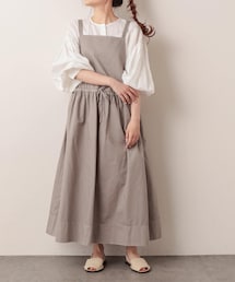 PUAL CE CIN | 綿麻ツイルジャンバースカート(ワンピース)