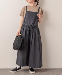 PUAL CE CIN | 綿麻ツイルジャンバースカート(ワンピース)